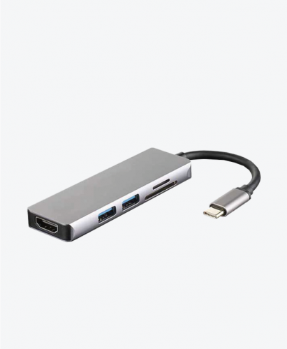 HUB Multipuertos –  Tipo C a 5 Puertos (HDMI+USB+Tarjetas SD)